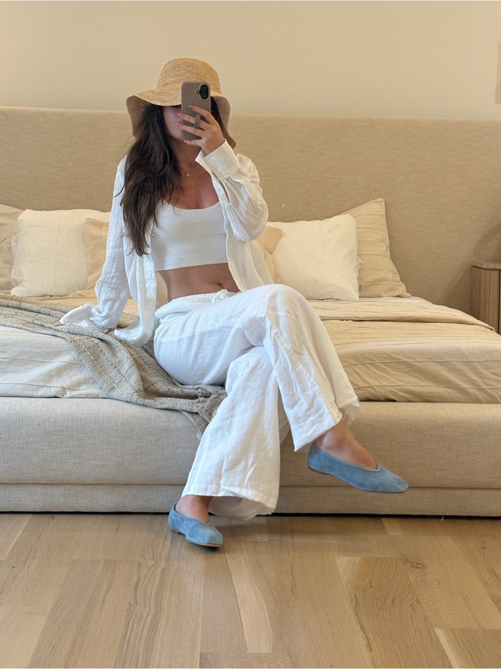 Tony Bianco suede baby blue ballet flats!
